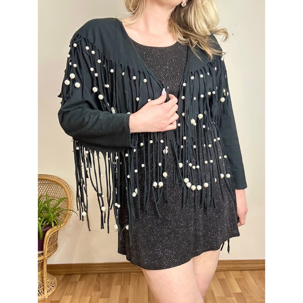 80’s Pearl Fringe Bolero Jacket size large